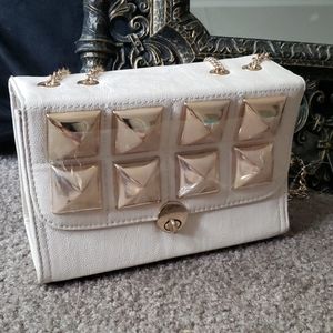 Pyramid stud studded faux leather box lolita purse